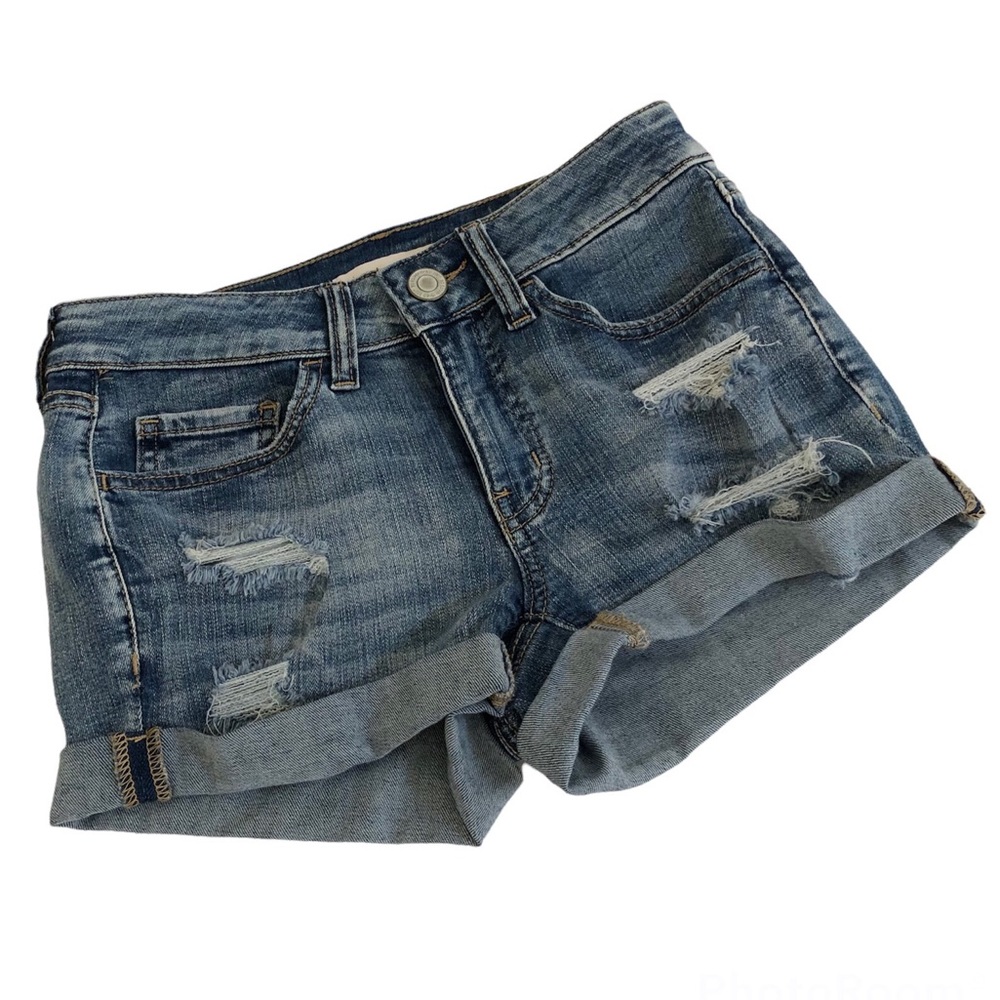 So Favorite Shortie Low Rise Destroyed Jean Shorts